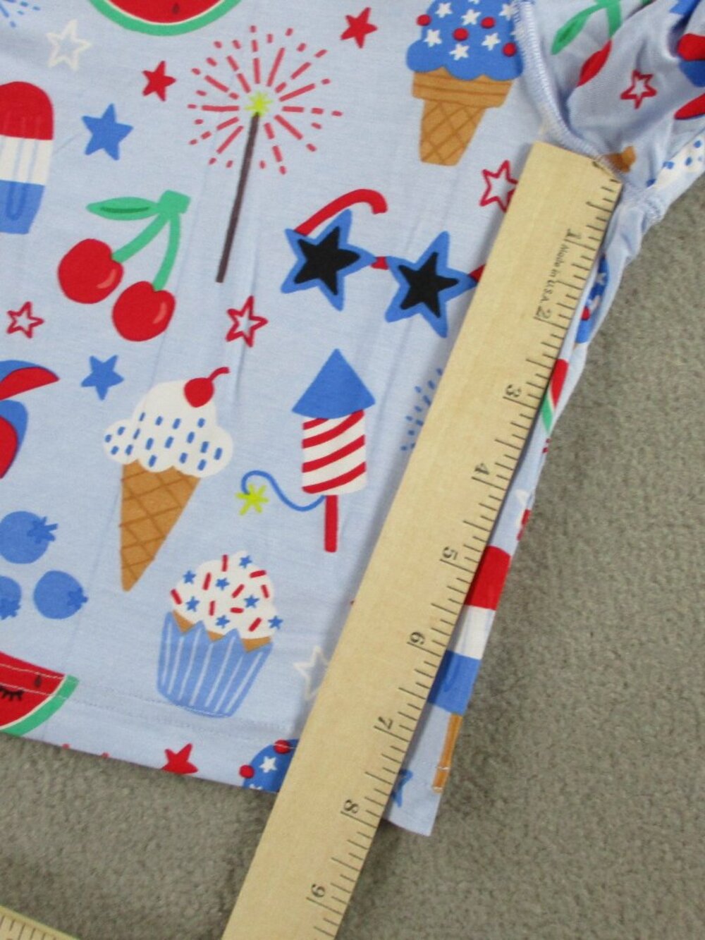 Little Sleepies Pajama Shorts Mens 3XL XXXL Blue Stars Stripes & Sweets PJs NEW - Picture 5 of 8